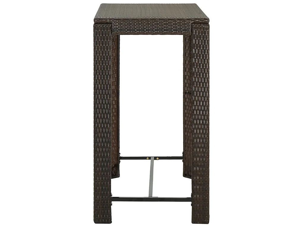 Mesa de bar para jardim 100x60,5x110,5 cm vime PE castanho PT930609