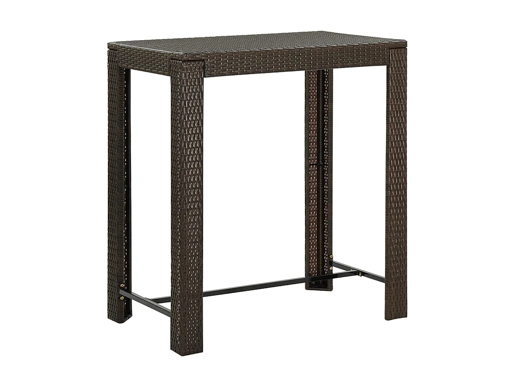 Table à manger de jardin Marron 100x60,5x110,5 cm Résine tressée GHR37003