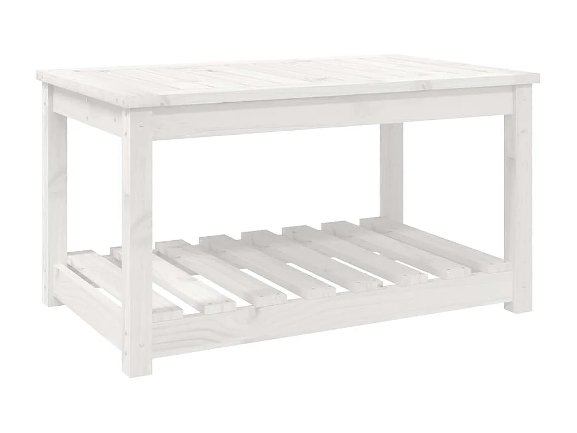 Mesa de jardim 82,5x50,5x45 cm madeira de pinho maciça branco PT451179