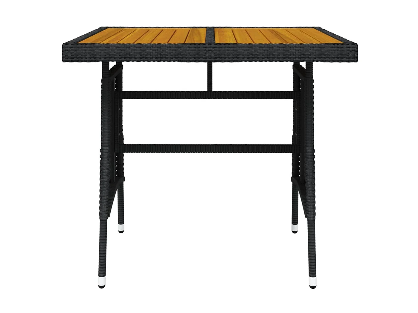 Table de jardin Noir 70x70x72 cm Résine tressée et acacia GHR62410