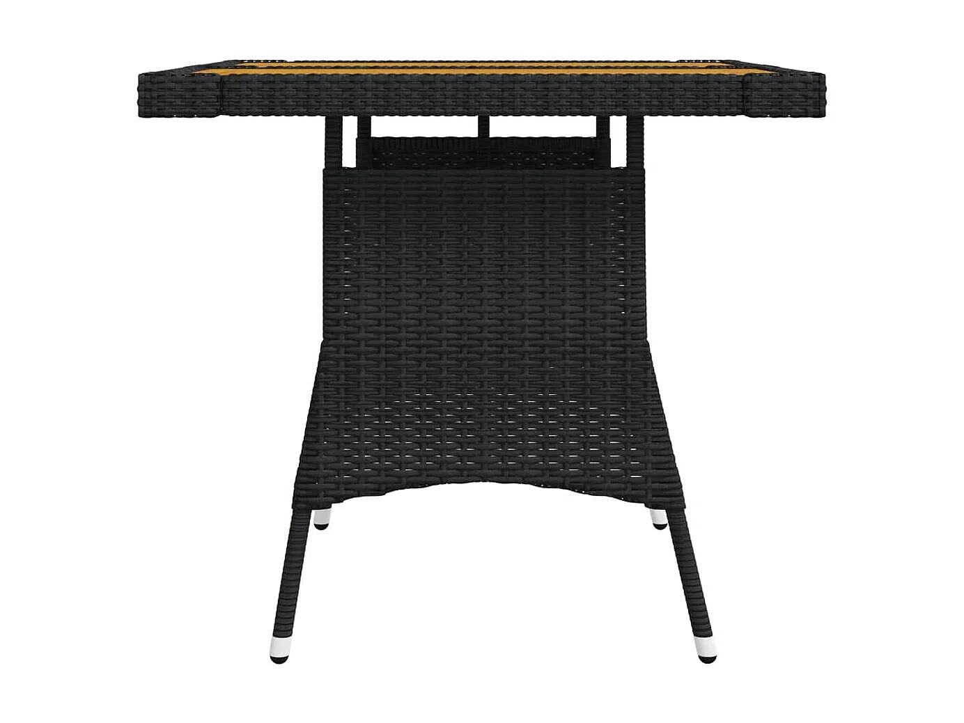 Table de jardin Noir 70x70x72 cm Résine tressée et acacia GHR62410