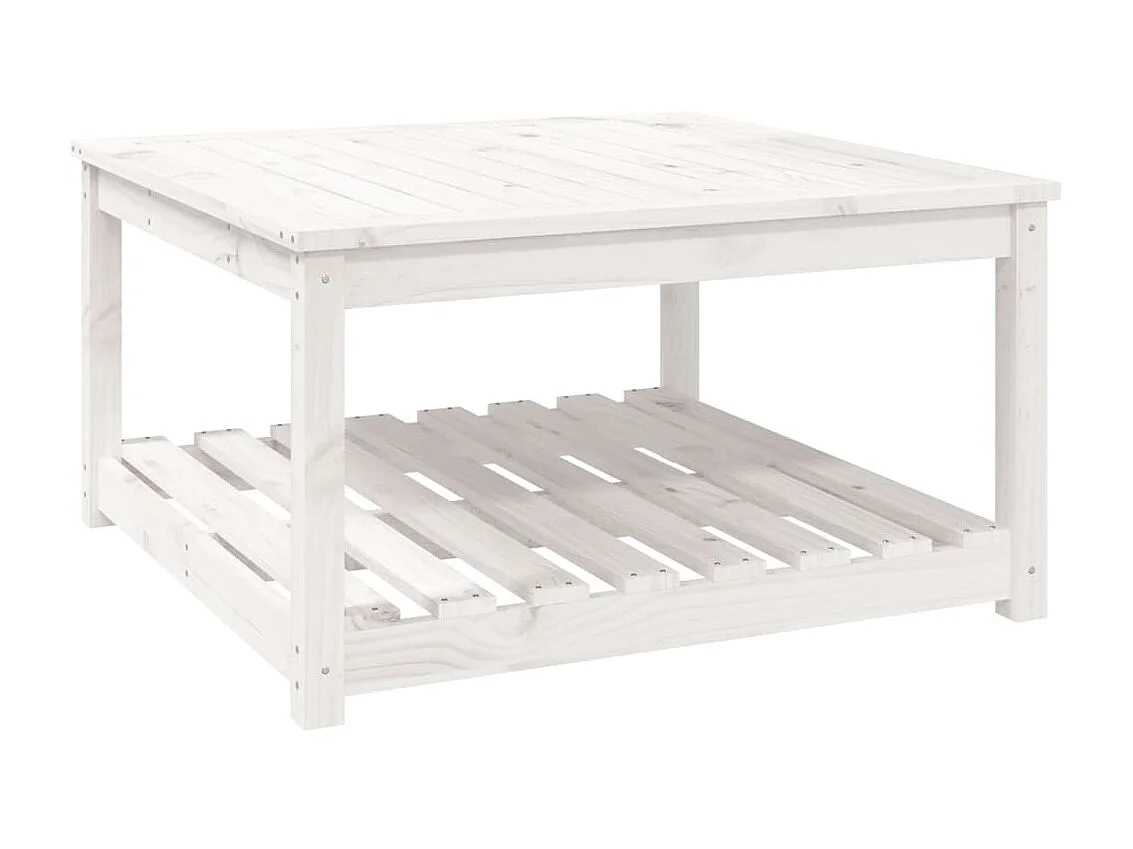 Mesa de comedor de jardín madera maciza pino blanco 82,5x82,5x45 cm KOW95501