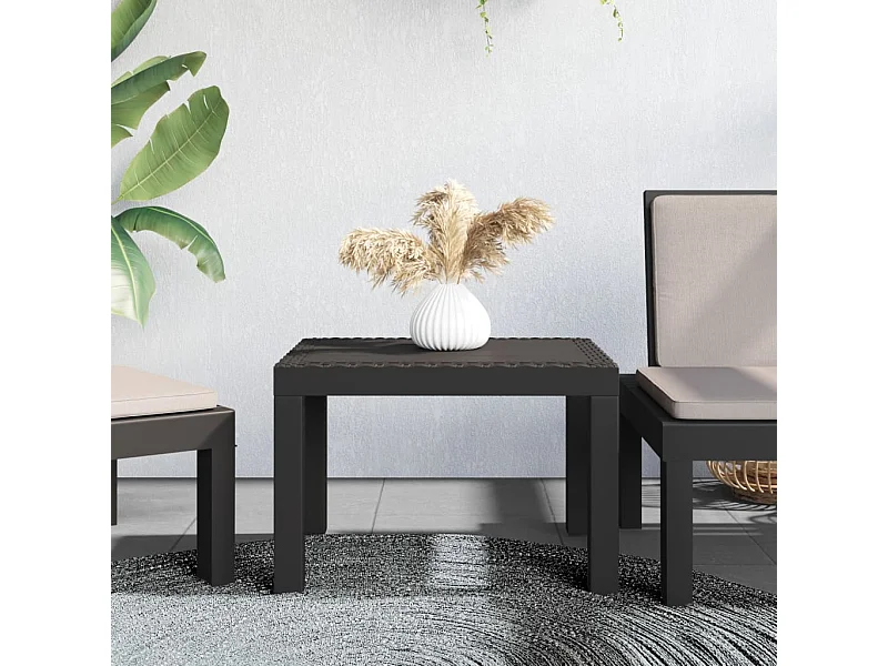 Table de jardin anthracite 59x47x40 cm PP GHR96323