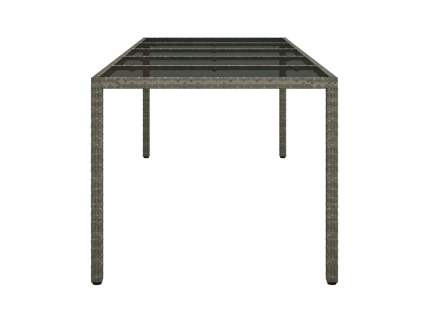 Table de jardin Gris 250x100x75 cm Verre trempé et poly rotin GHR31196