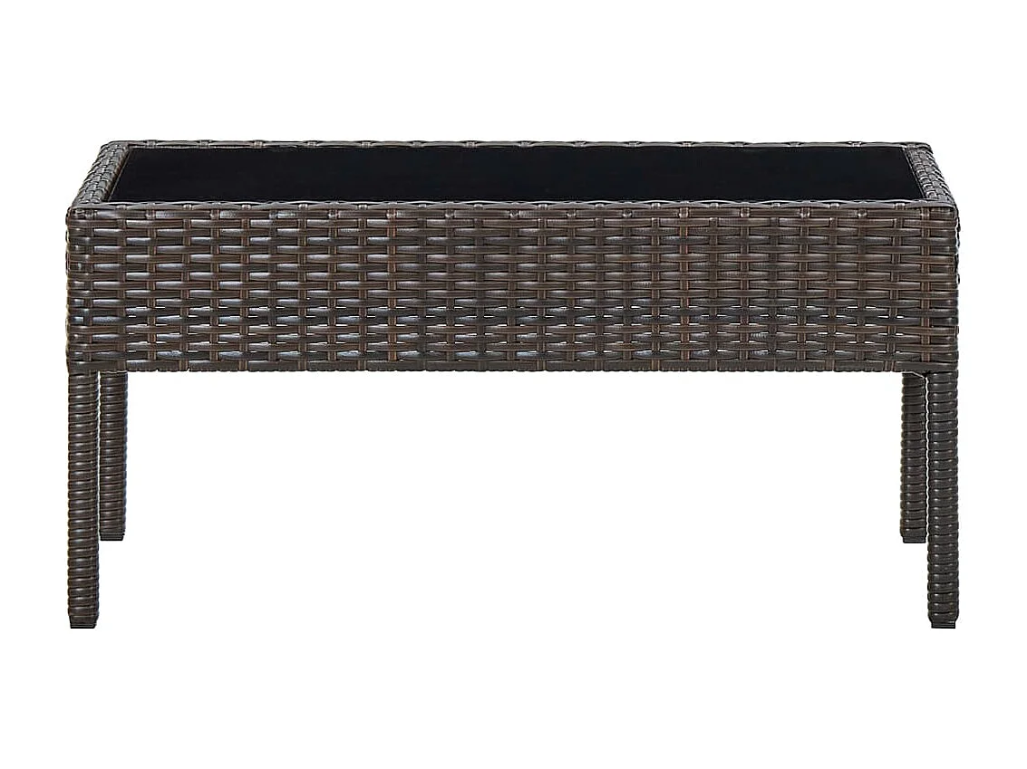 Table de jardin Marron 75x40x37 cm Résine tressée GHR26948
