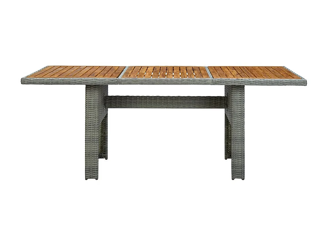 Table de jardin Gris clair Résine tressée et bois d'acacia GHR47245