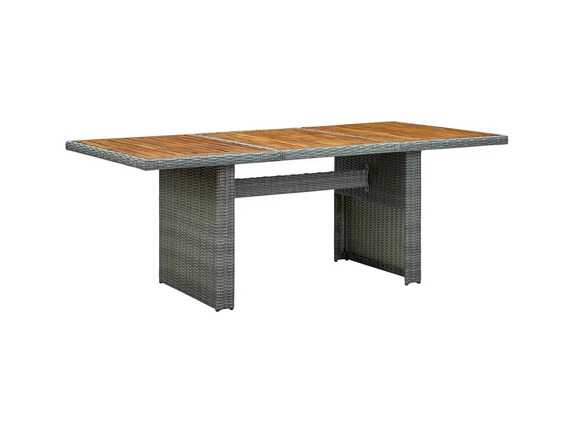 Table de jardin Gris clair Résine tressée et bois d'acacia GHR47245