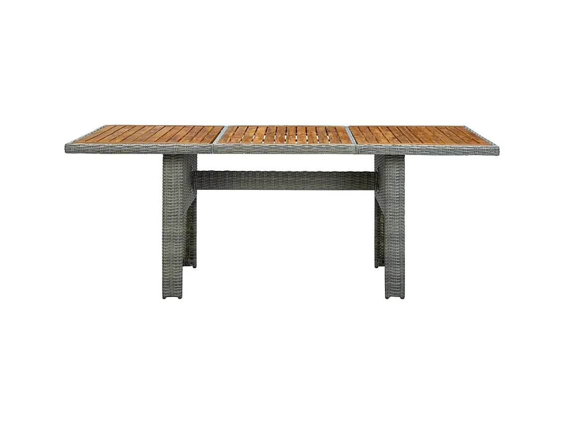 Table de jardin Gris clair Résine tressée et bois d'acacia GHR47245