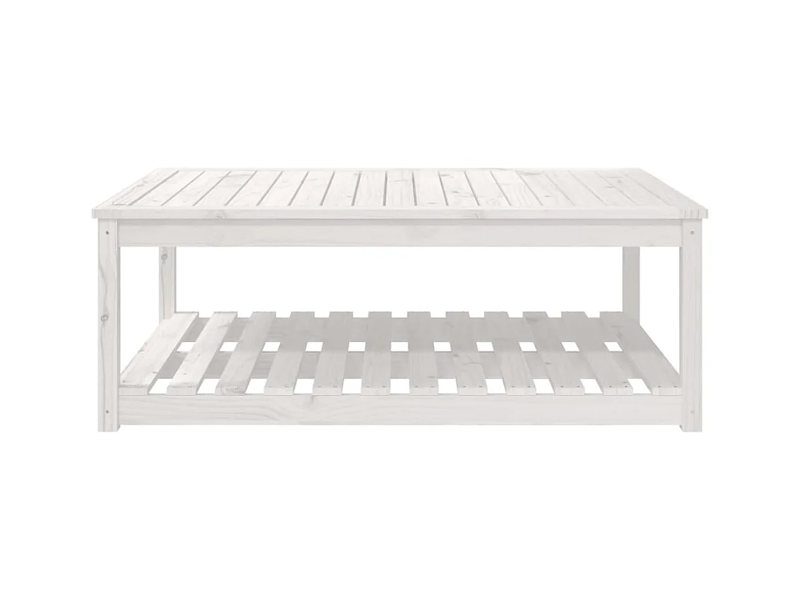 Table de jardin blanc 121x82,5x45 cm bois massif de pin GHR58497