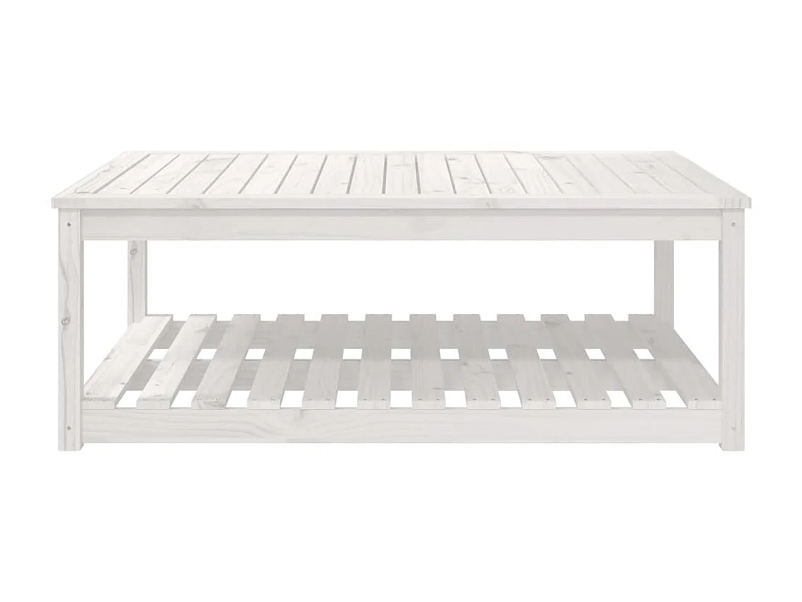 Table de jardin blanc 121x82,5x45 cm bois massif de pin GHR58497