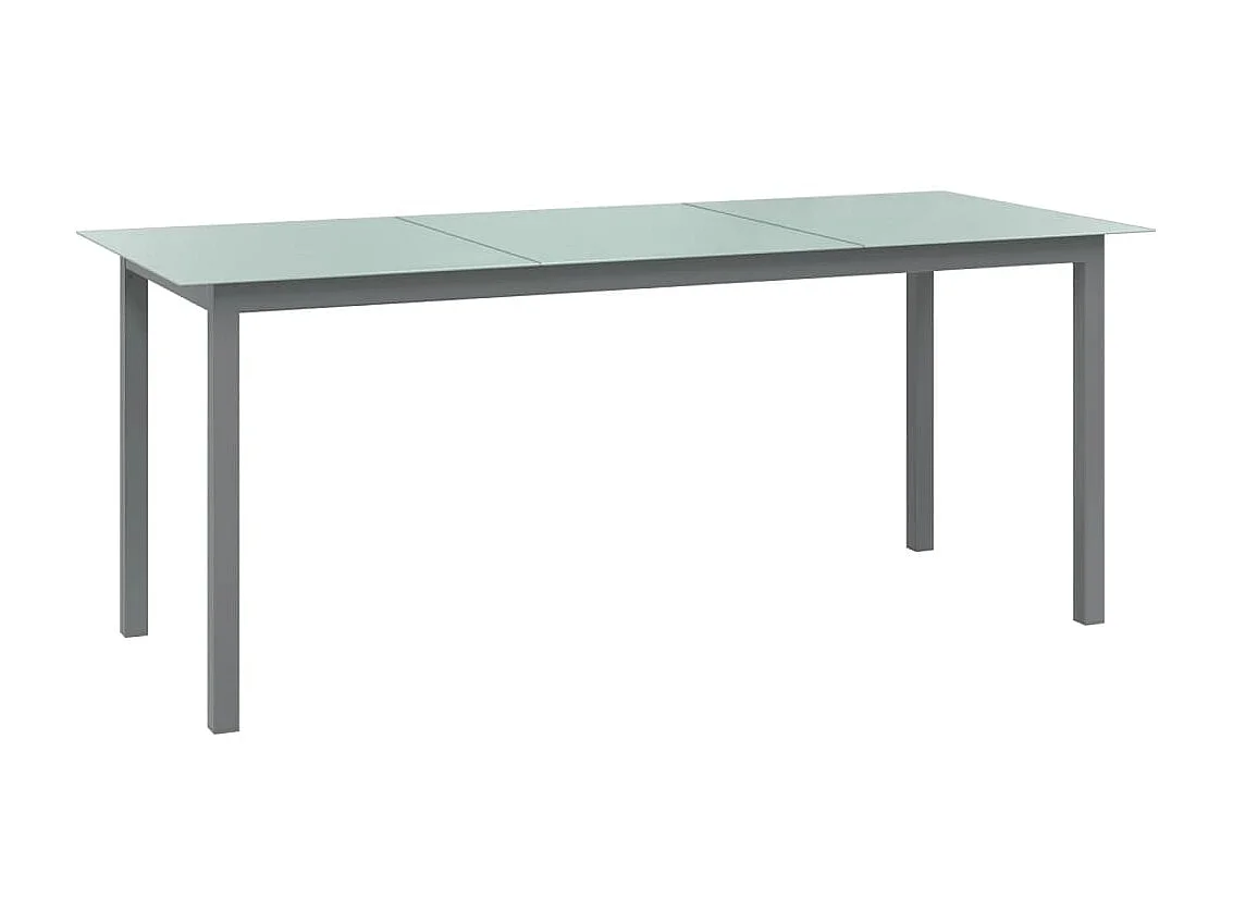 Table de jardin Gris clair 190x90x74 cm Aluminium et verre GHR26660