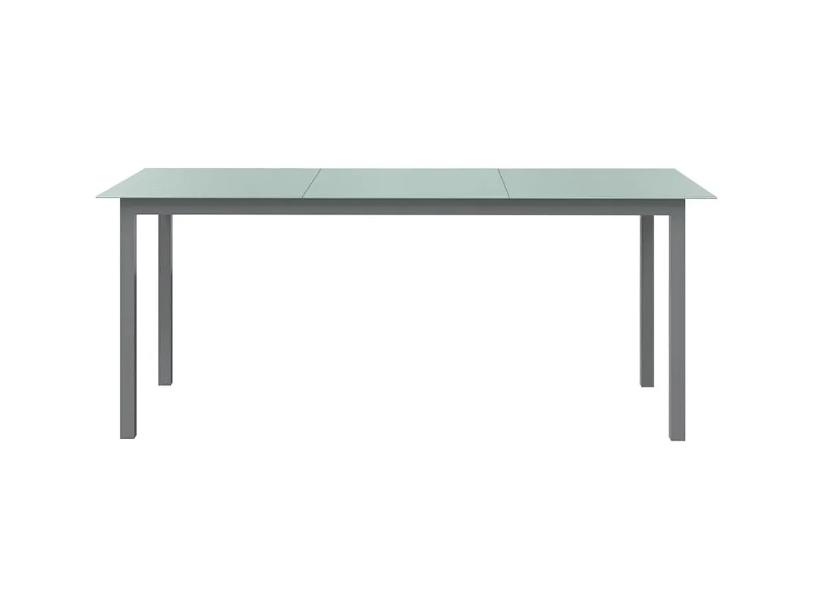 Table de jardin Gris clair 190x90x74 cm Aluminium et verre GHR26660