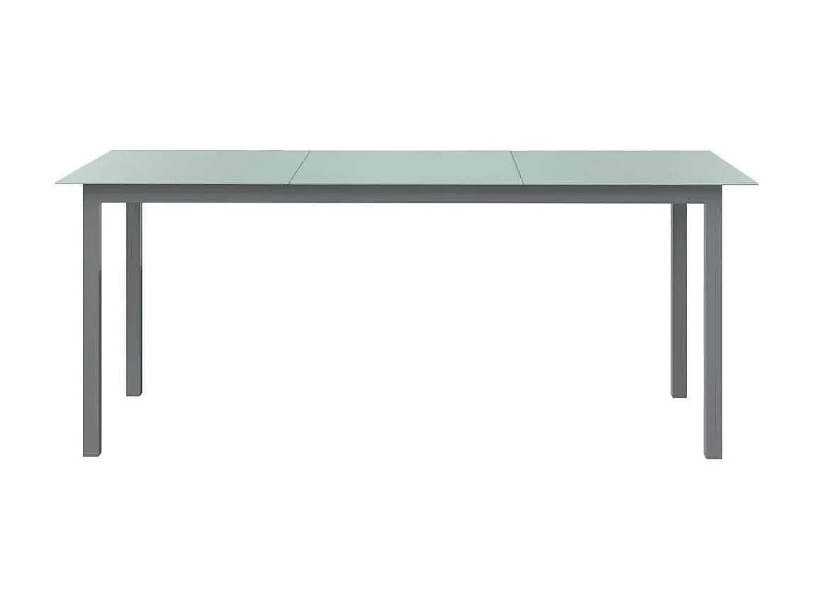 Table de jardin Gris clair 190x90x74 cm Aluminium et verre GHR26660