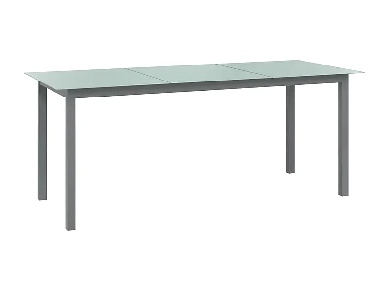 Table de jardin Gris clair 190x90x74 cm Aluminium et verre GHR26660