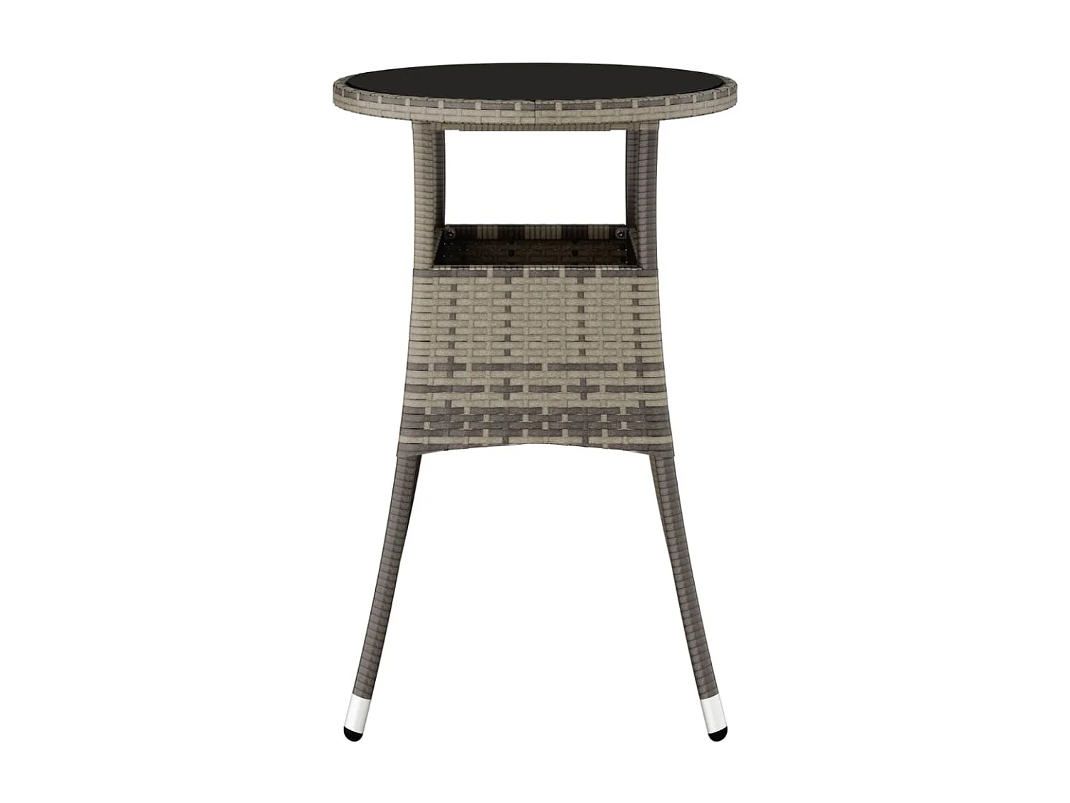 Mesa de comedor de jardín vidrio templado y ratán sintético gris Ø60x75 cm KOW14085