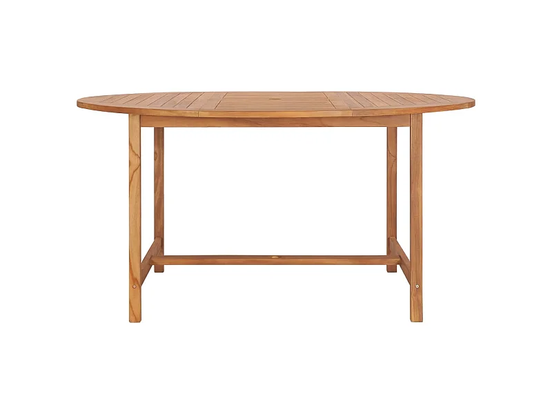 Mesa de comedor de jardín de madera de teca maciza 150x76 cm KOW29216
