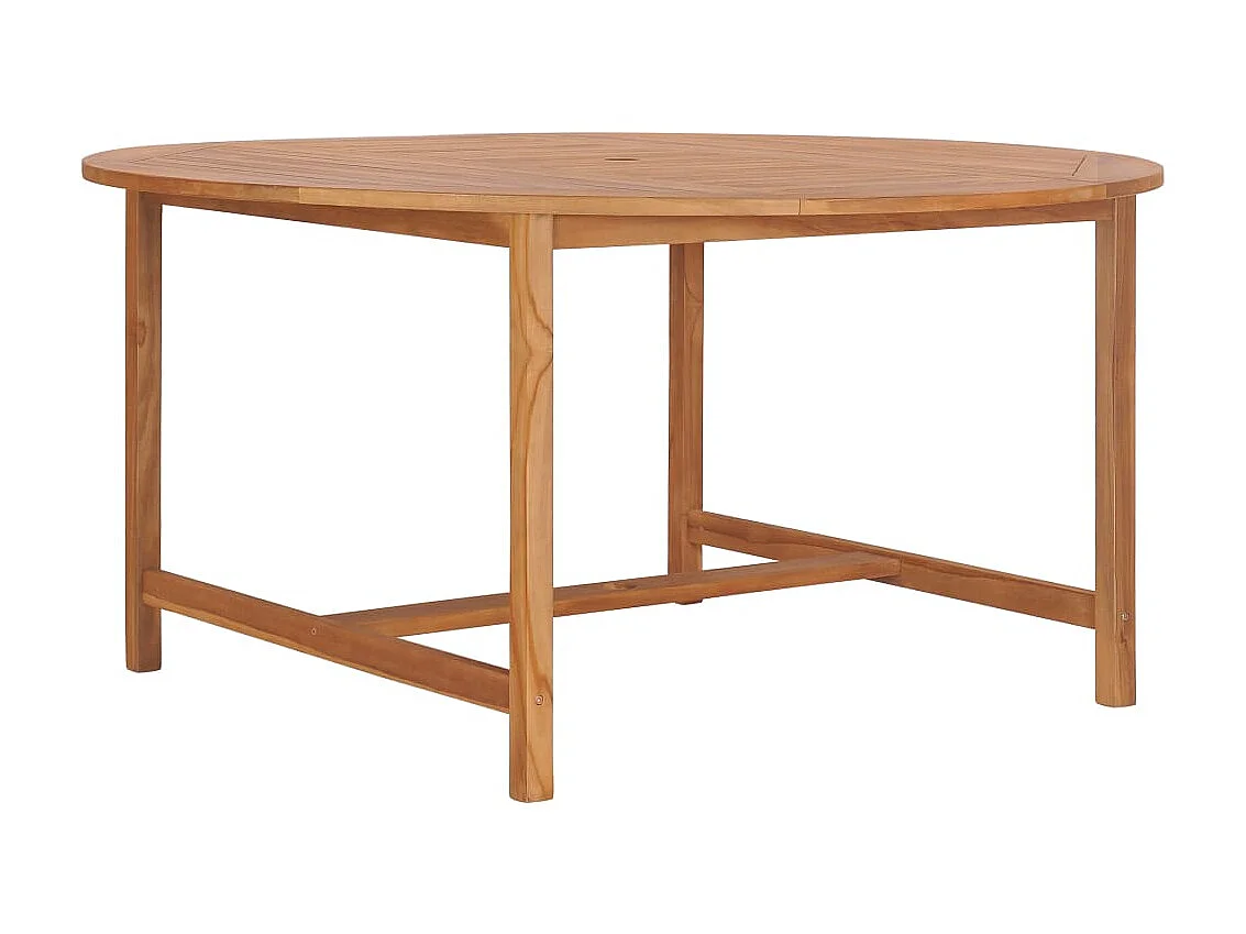 Mesa de comedor de jardín de madera de teca maciza 150x76 cm KOW29216