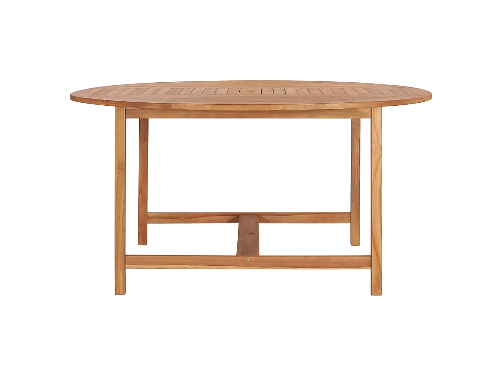Mesa de comedor de jardín de madera de teca maciza 150x76 cm KOW29216