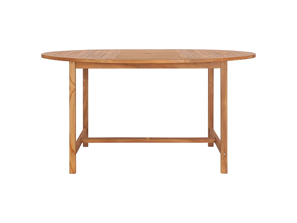 Mesa de comedor de jardín de madera de teca maciza 150x76 cm KOW29216