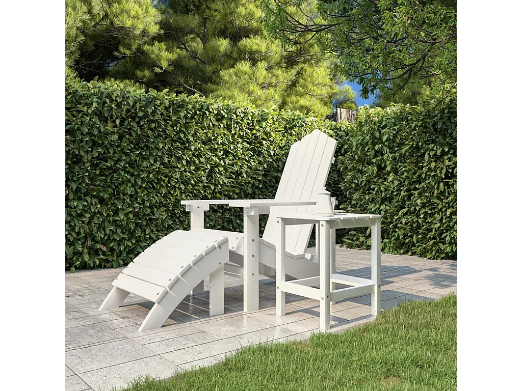 Table de jardin Adirondack Blanc 38x38x46 cm PEHD GHR18744