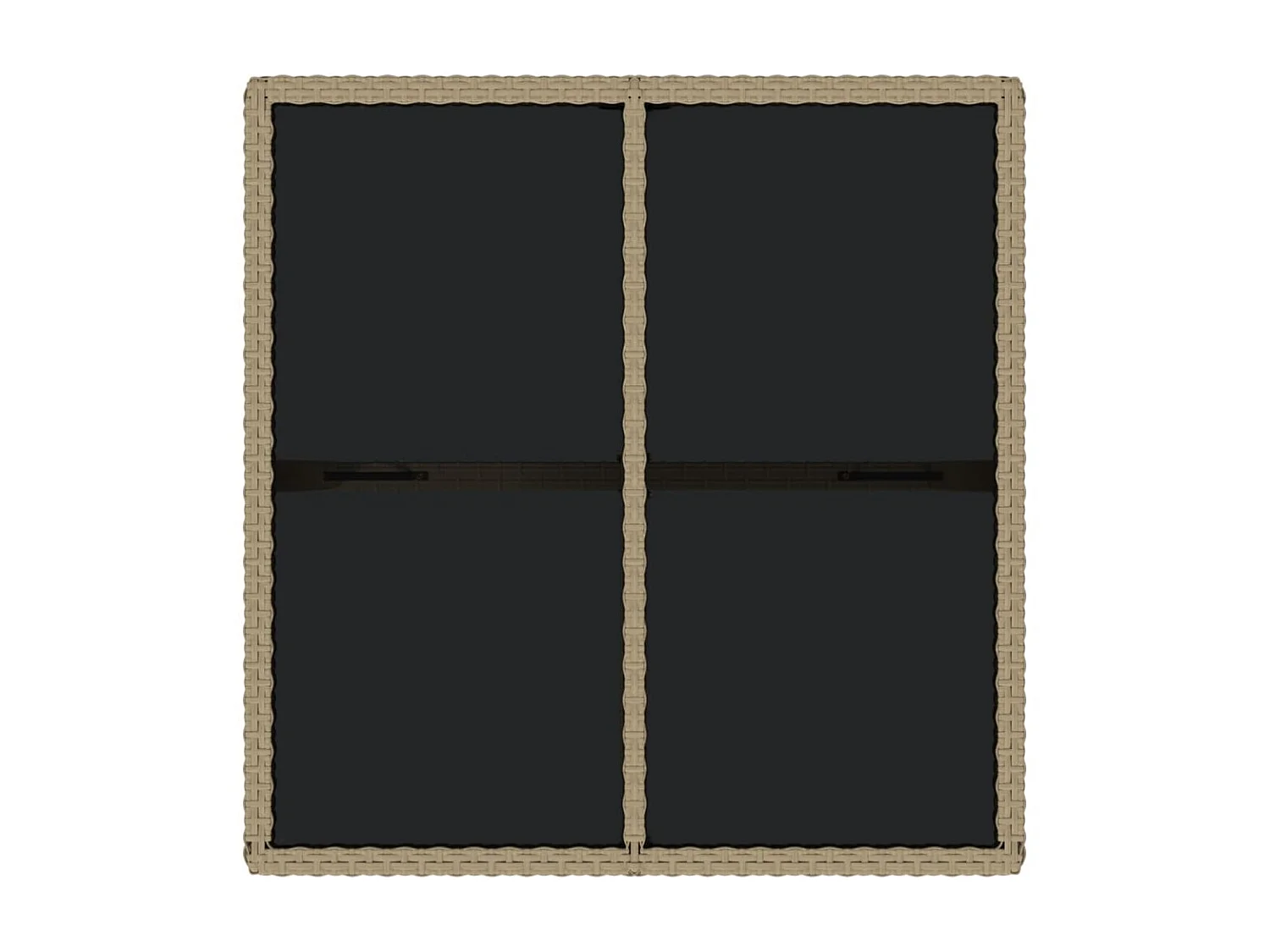 Mesa de jardim 109x107x74 cm vime PE e vidro bege PT539598