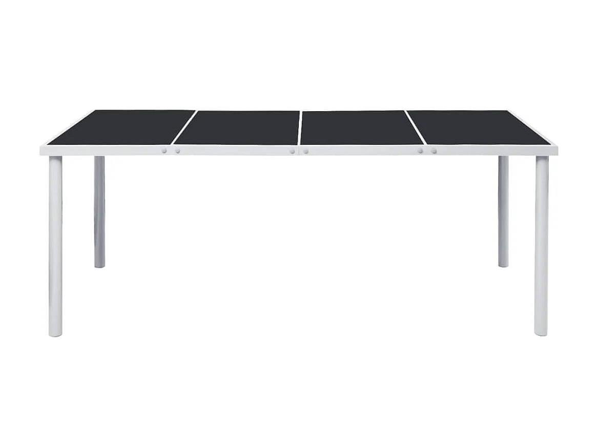 Table de jardin 190x90x74 cm Noir Acier GHR90202