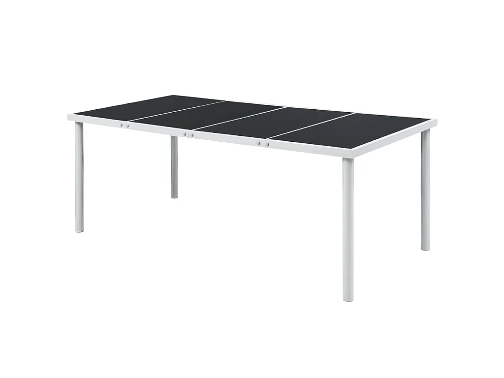 Table de jardin 190x90x74 cm Noir Acier GHR90202