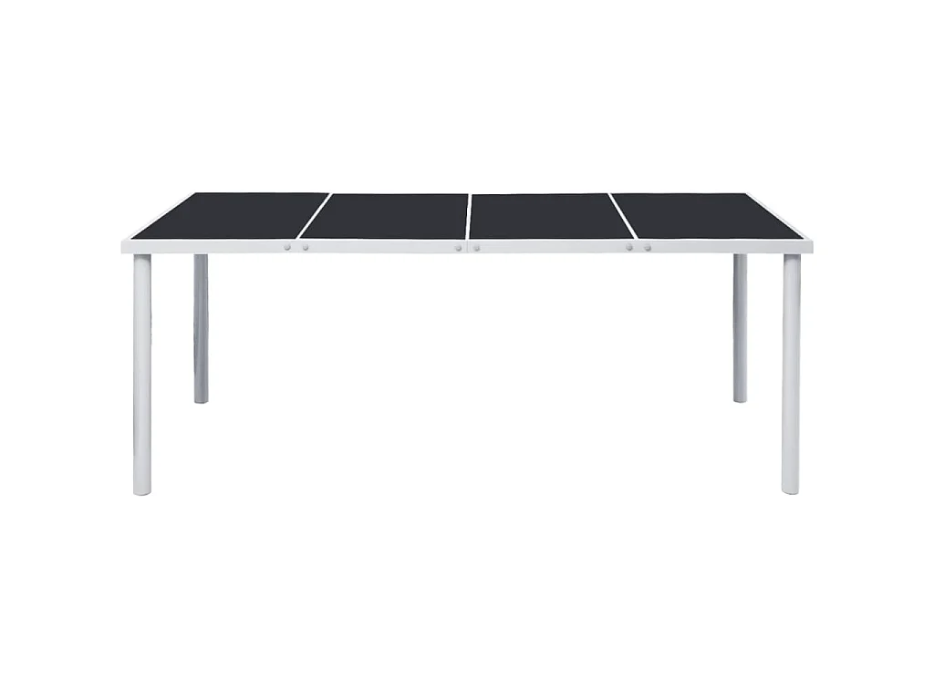 Table de jardin 190x90x74 cm Noir Acier GHR90202