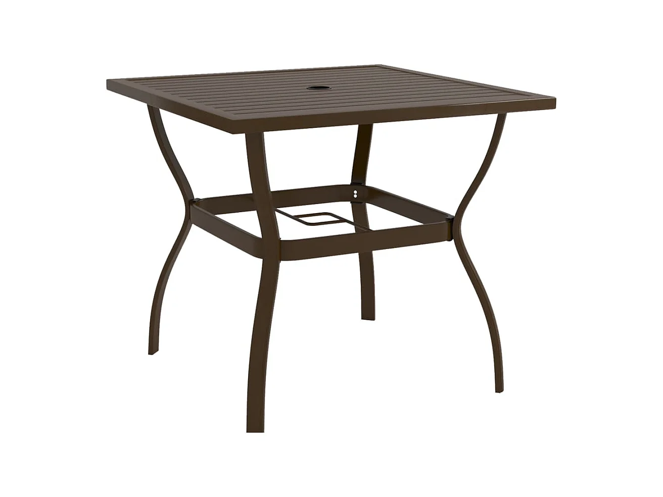 Table de jardin Marron 81,5x81,5x72 cm Acier GHR86871