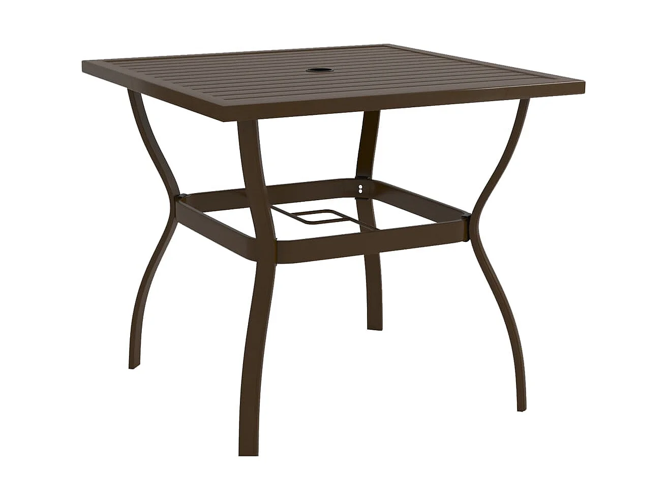 Table de jardin Marron 81,5x81,5x72 cm Acier GHR86871