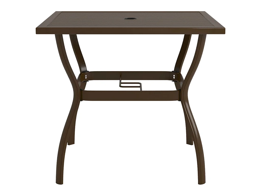Table de jardin Marron 81,5x81,5x72 cm Acier GHR86871