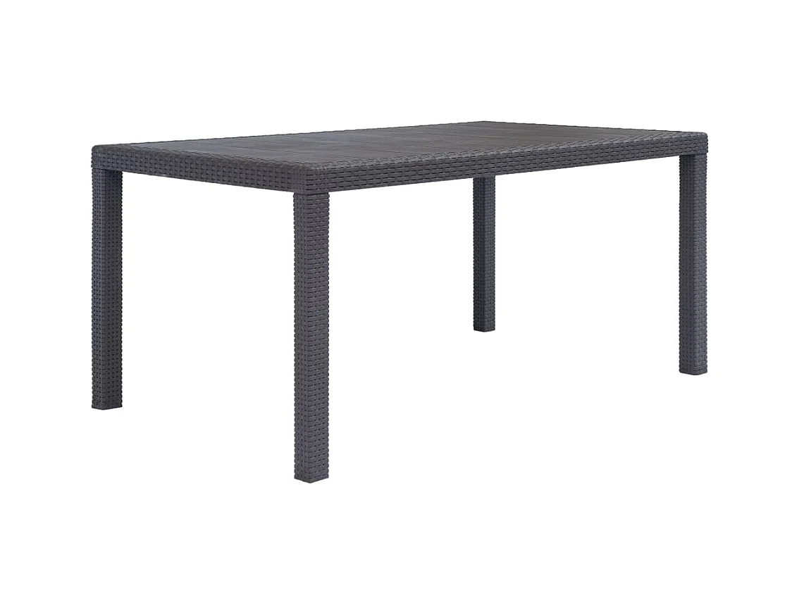 Table de jardin Marron 150x90x72 cm Plastique Aspect de rotin GHR95307