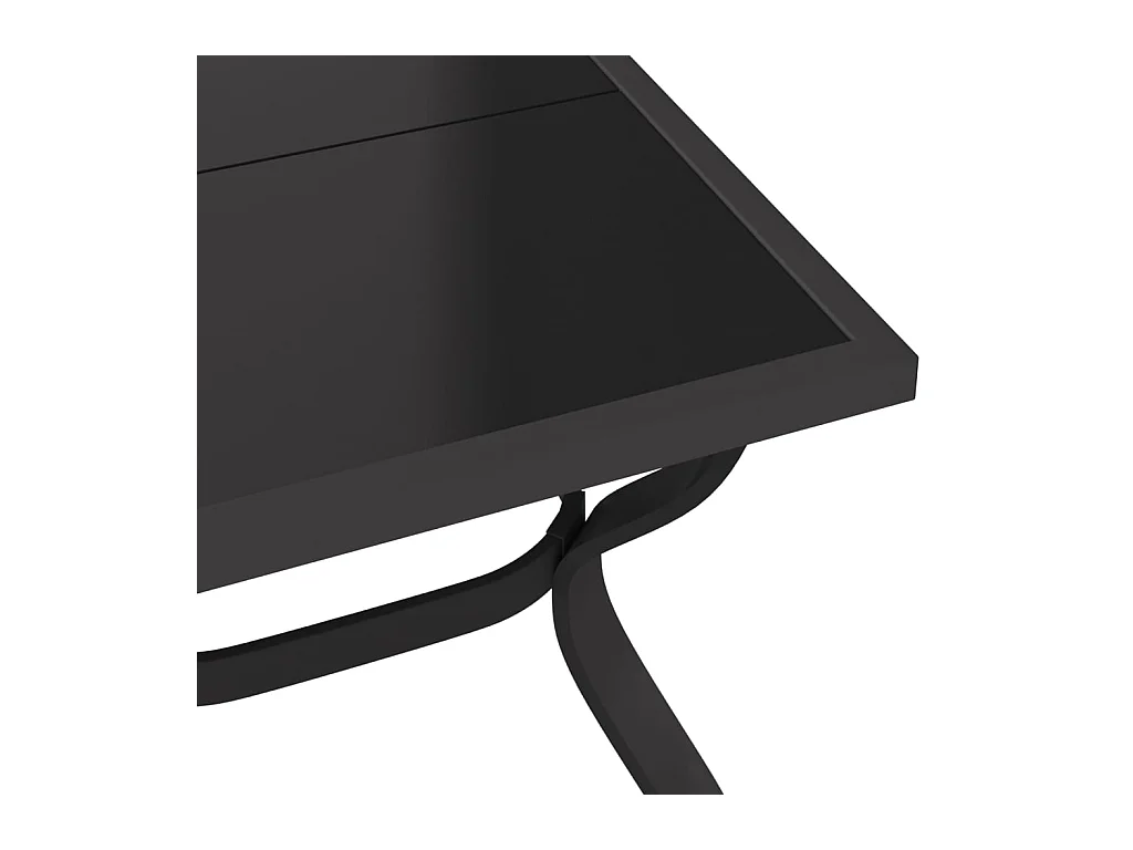 Mesa de comedor de jardín acero y vidrio gris y negro 180x80x70 cm KOW88928
