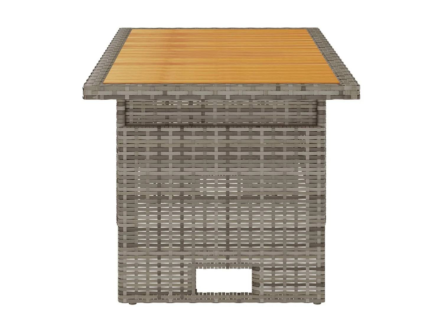 Table de jardin gris 100x50x43/63 cm acacia et résine tressée GHR21673