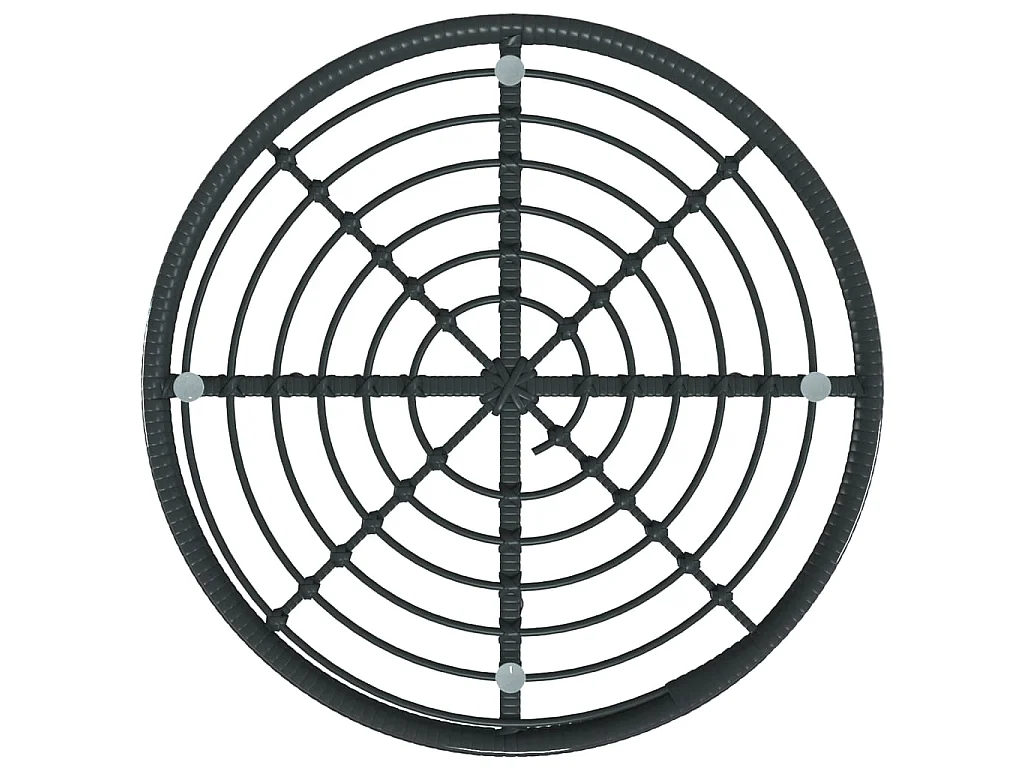 Eettafel Ø80 cm gehard glas en staal zwart NL749780