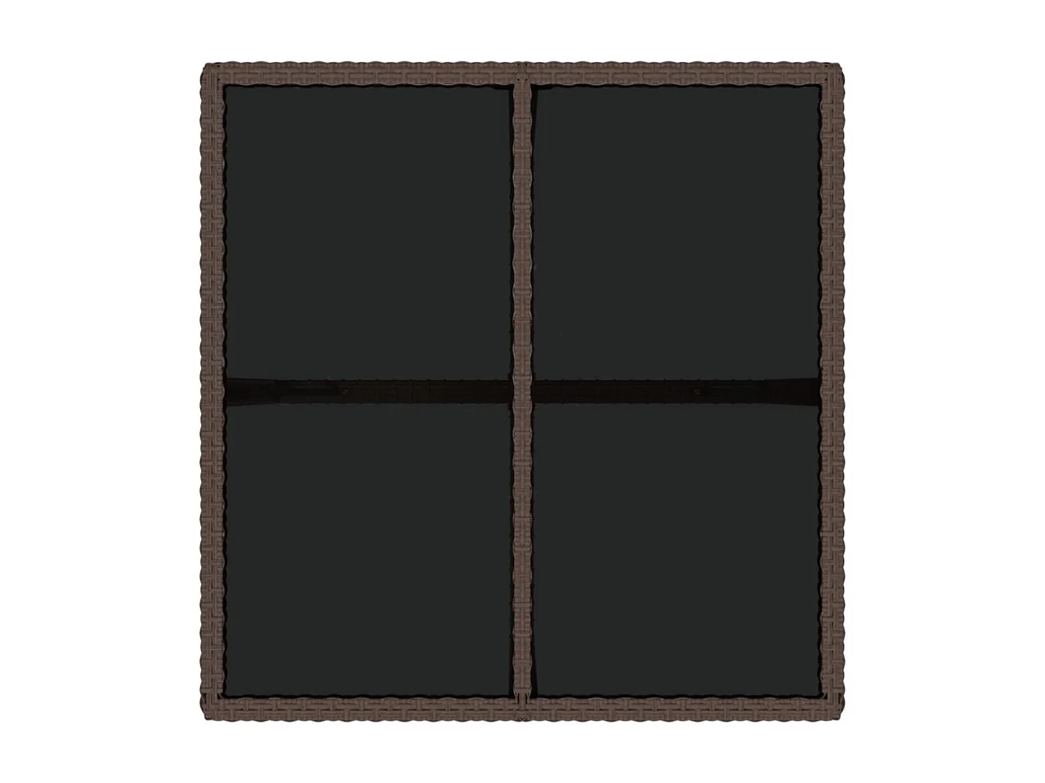 Mesa de jardim 109x107x74 cm vime PE e vidro castanho PT470942