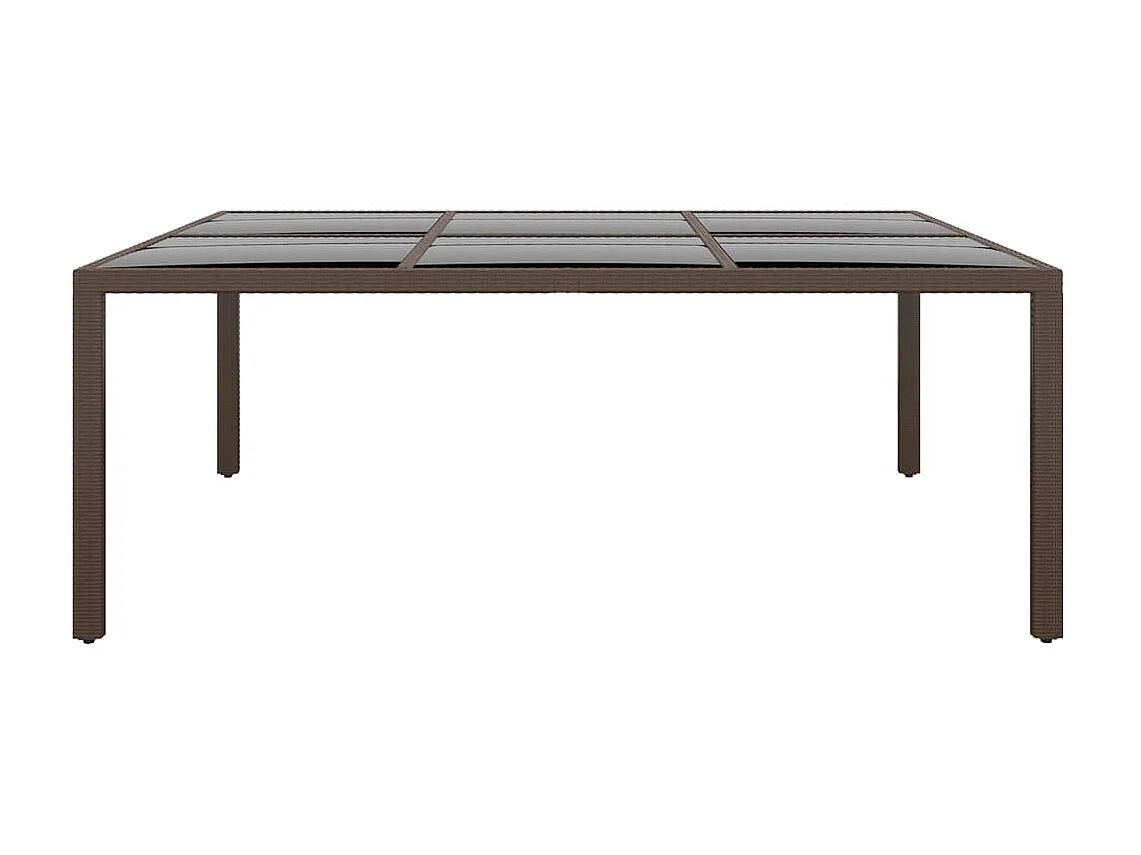 Table de jardin avec dessus en verre Marron 200x150x75 cm Rotin GHR21767