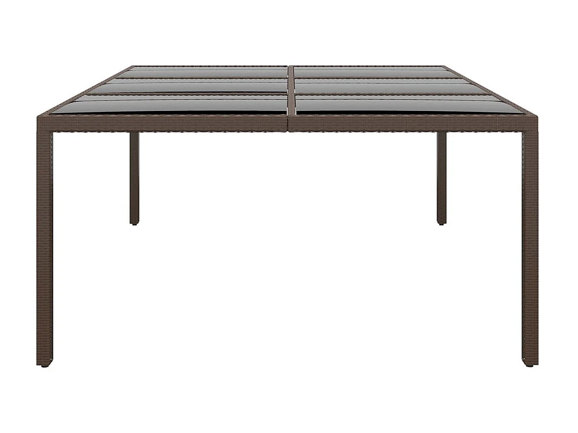 Table de jardin avec dessus en verre Marron 200x150x75 cm Rotin GHR21767