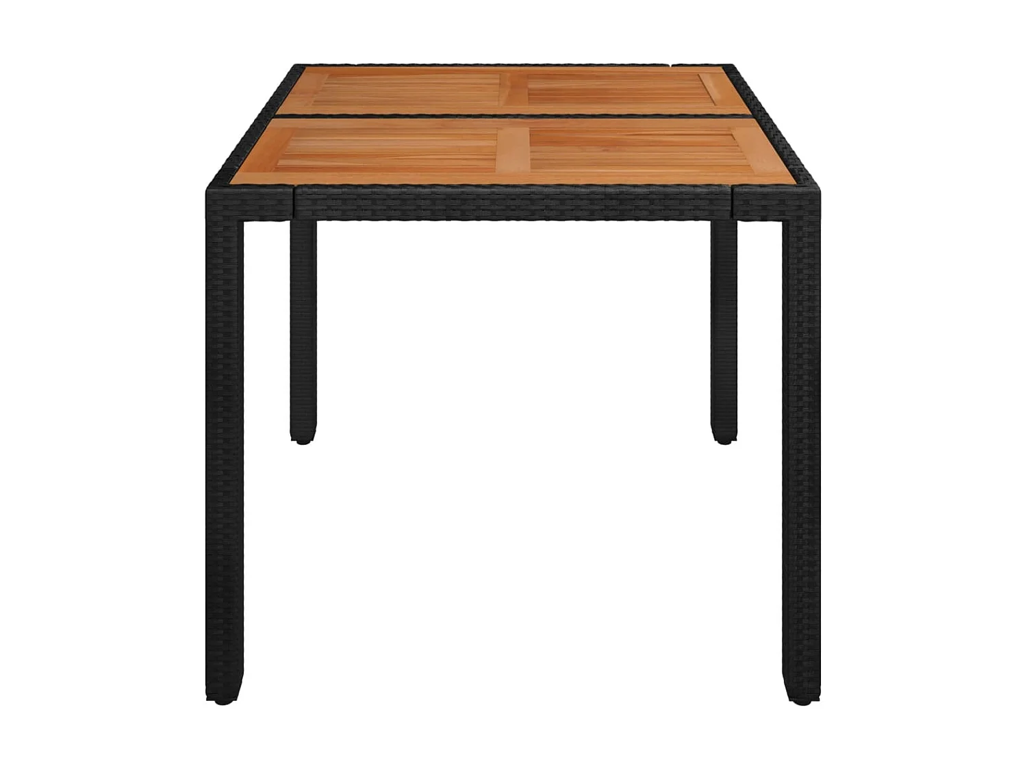 Table de jardin dessus en bois Noir 90x90x75 cm Résine tressée GHR86140