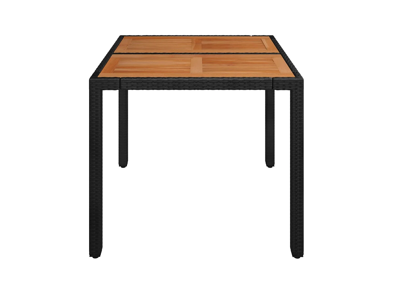 Table de jardin dessus en bois Noir 90x90x75 cm Résine tressée GHR86140