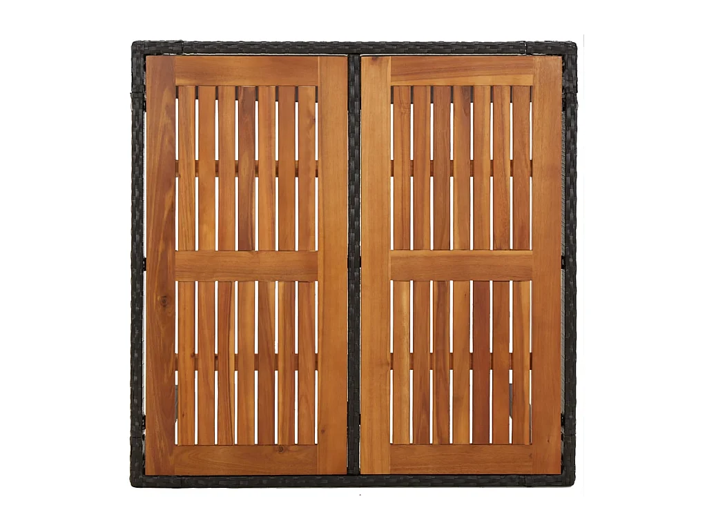 Table de jardin dessus en bois Noir 90x90x75 cm Résine tressée GHR86140