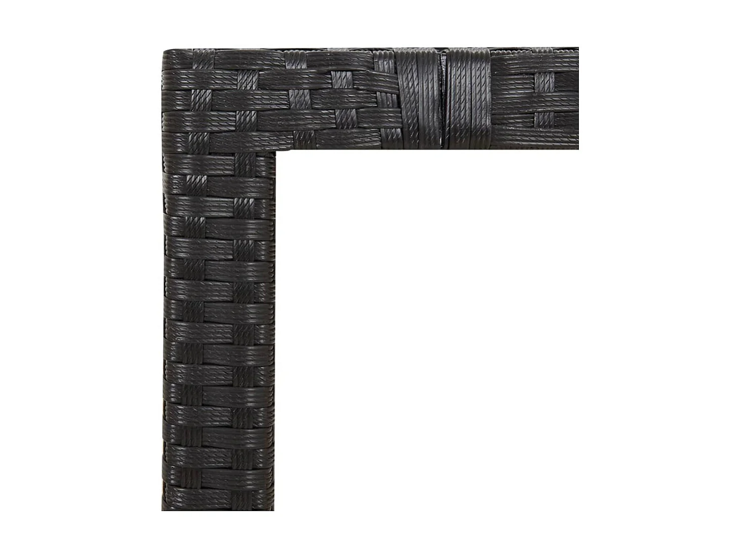 Table de jardin plateau en bois Noir Résine tressée bois massif GHR45789