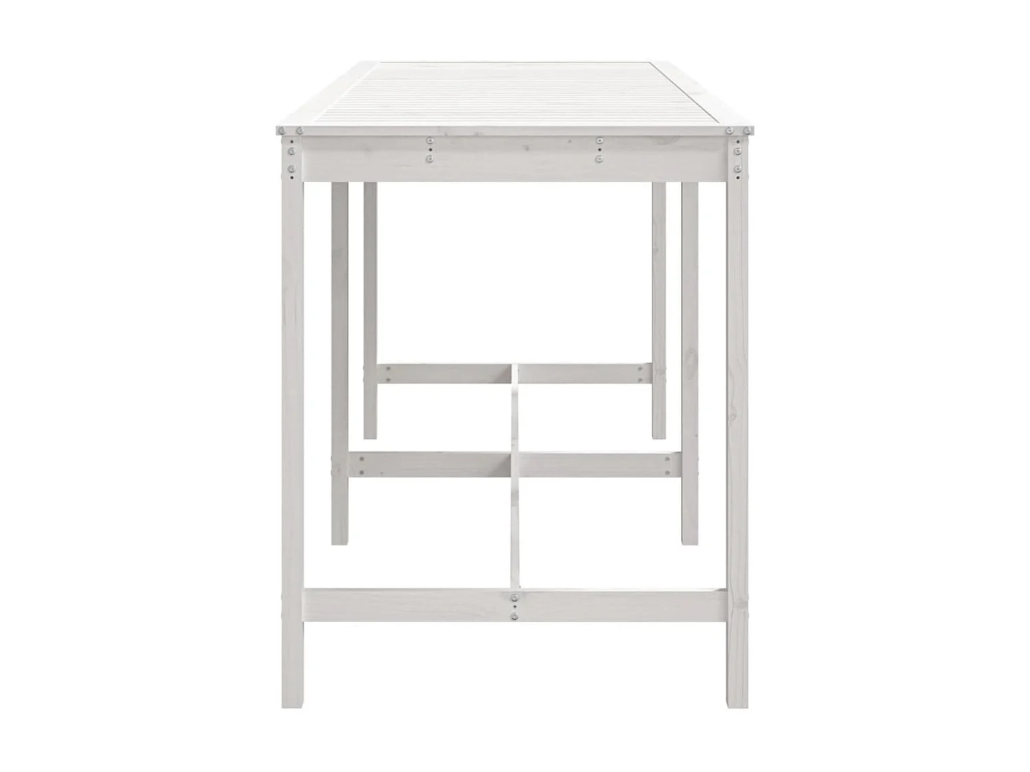 Table de jardin blanc 203,5x90x110 cm bois massif de pin GHR14399