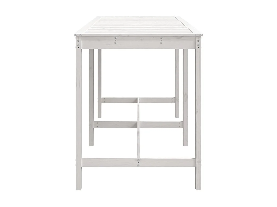 Table de jardin blanc 203,5x90x110 cm bois massif de pin GHR14399