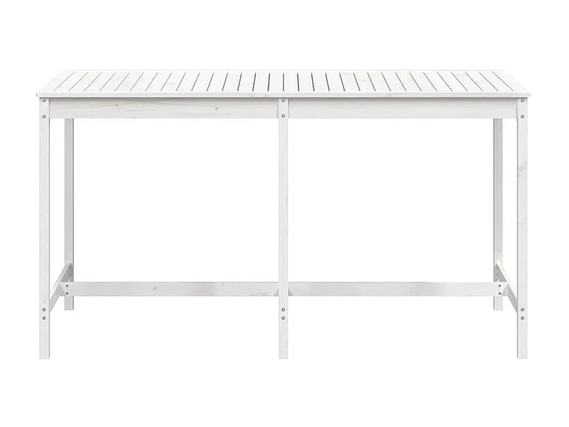 Table de jardin blanc 203,5x90x110 cm bois massif de pin GHR14399