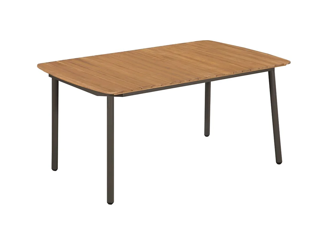 Table de jardin 150 x 90 x 72 cm Bois d'acacia solide et acier GHR89795