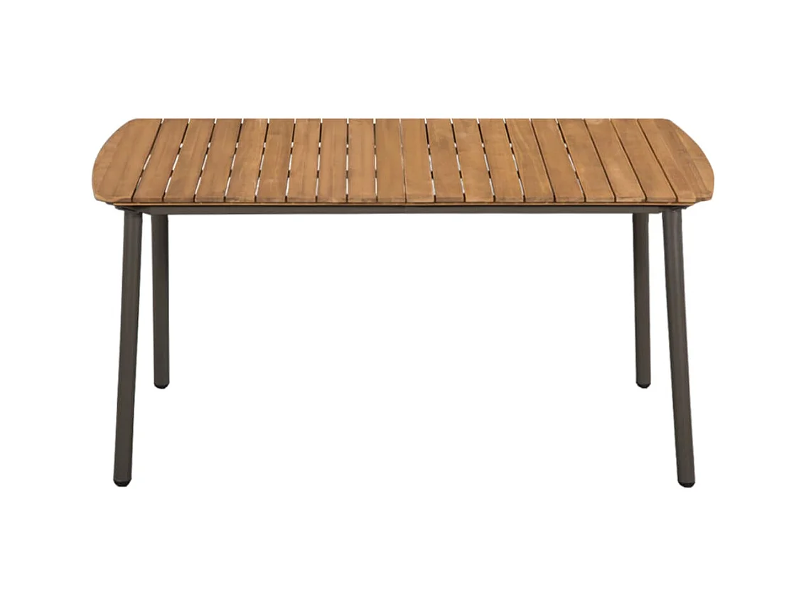 Table de jardin 150 x 90 x 72 cm Bois d'acacia solide et acier GHR89795