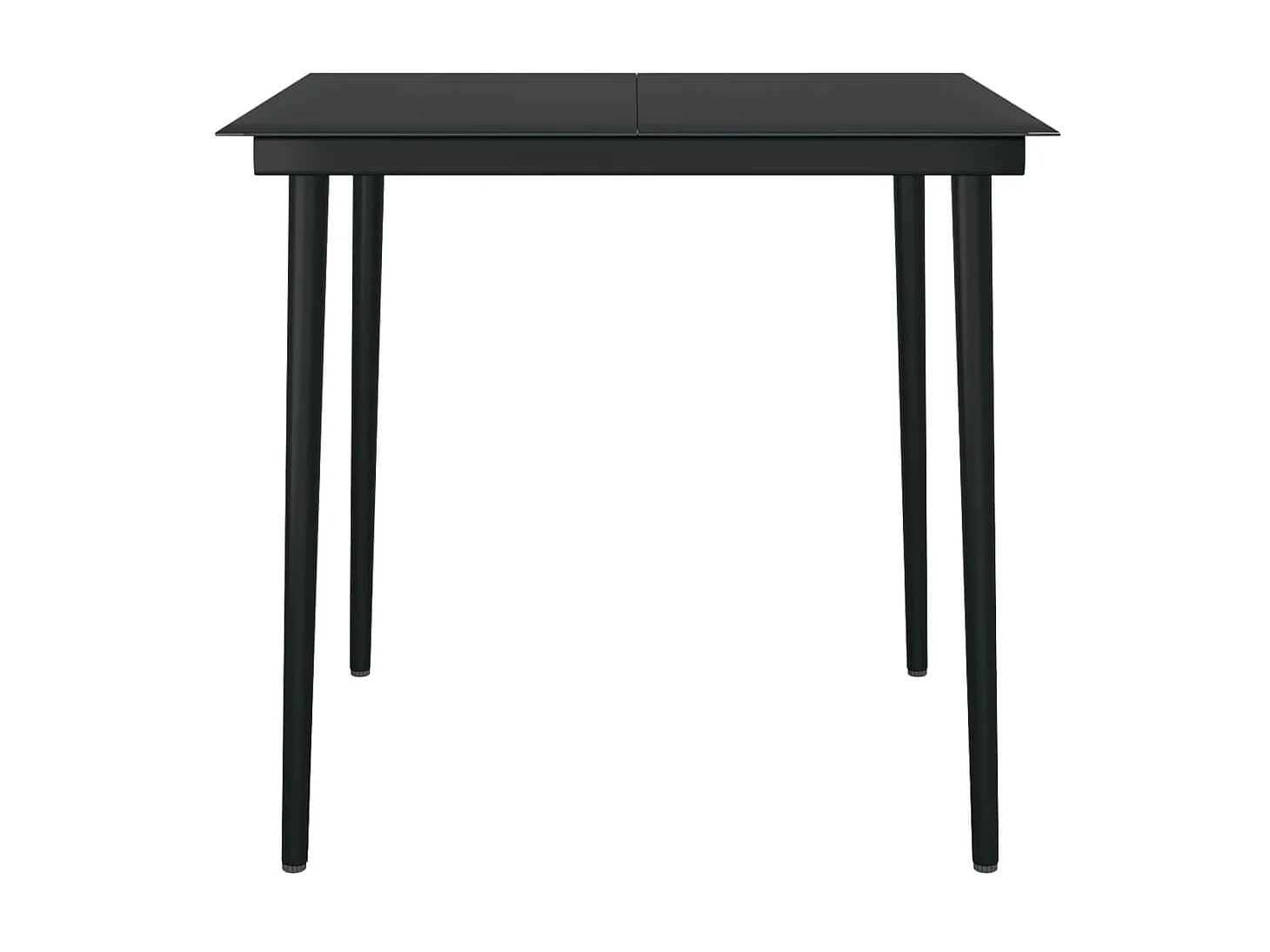 Table à manger de jardin Noir 80x80x74 cm Acier et verre GHR22136