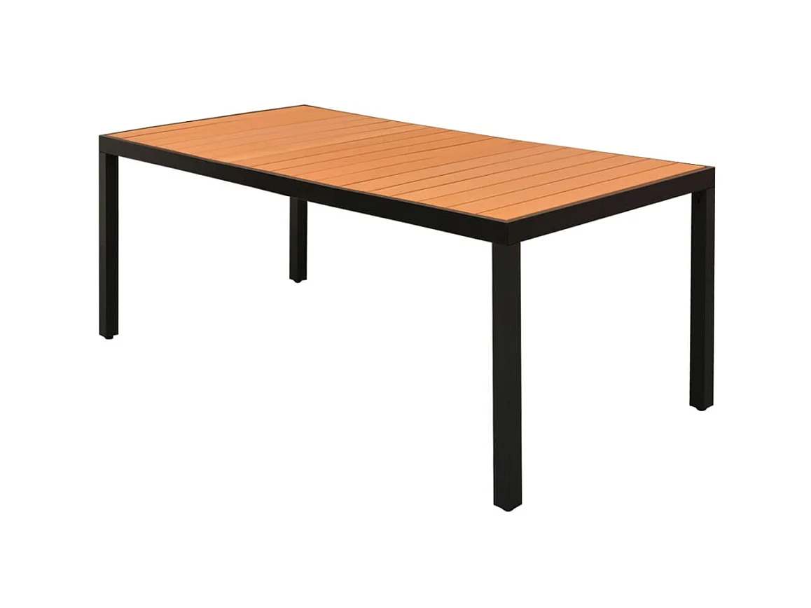 Table de jardin Marron 185 x 90 x 74 cm Aluminium et WPC GHR52292