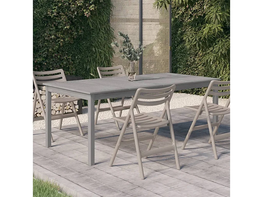 Table de jardin Gris 200x100x75 cm Bois d'acacia solide GHR42467